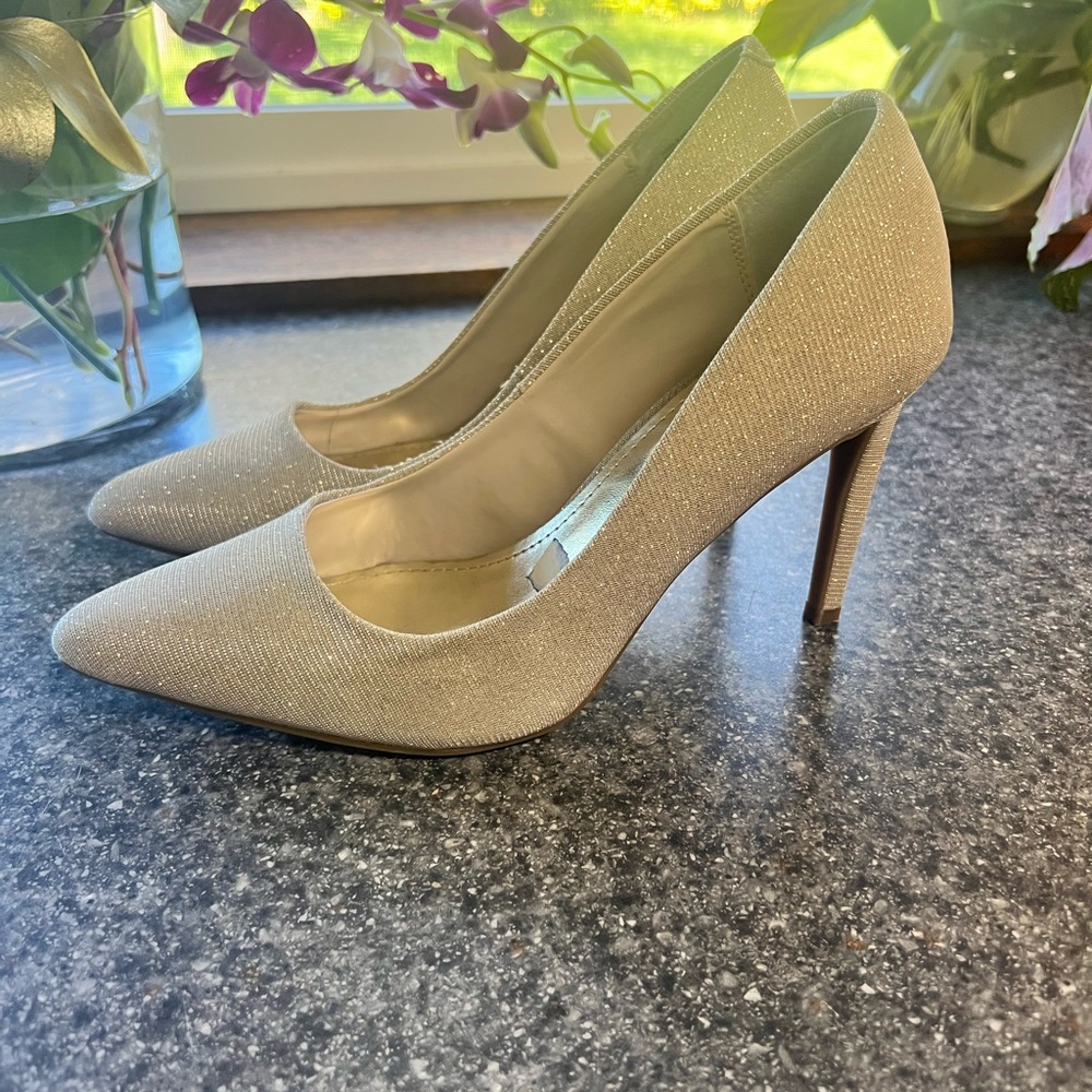 Jennifer Lopez Silver Heels Classic Pointed-Toe